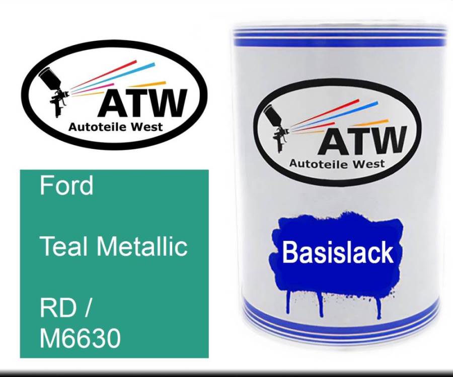 Ford, Teal Metallic, RD / M6630: 500ml Lackdose, von ATW Autoteile West.